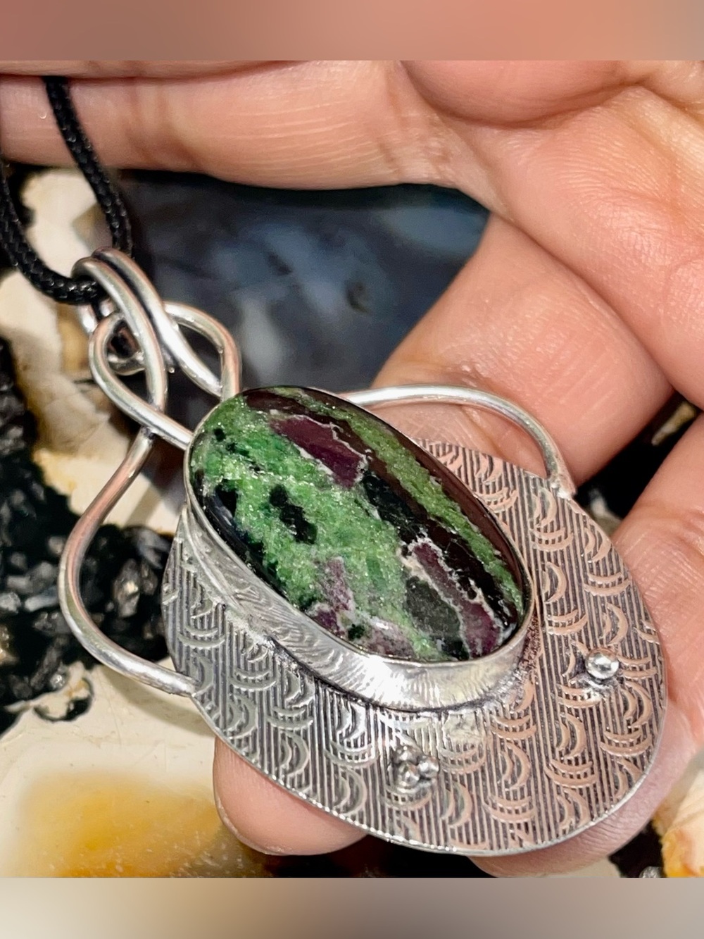 Dark Green Ruby Zoisite “The Gratitude Stone” 2 1/2”